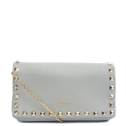 Picture of Valentino Cross Body Rockstud Crossbody Bag - Small in Grey, Calfskin