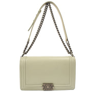 Picture of Chanel Shoulder Bag Boy - Medium in Grey, Patent Leather