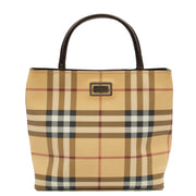 Picture of Burberry Tote Check Tote in Brown, Leather