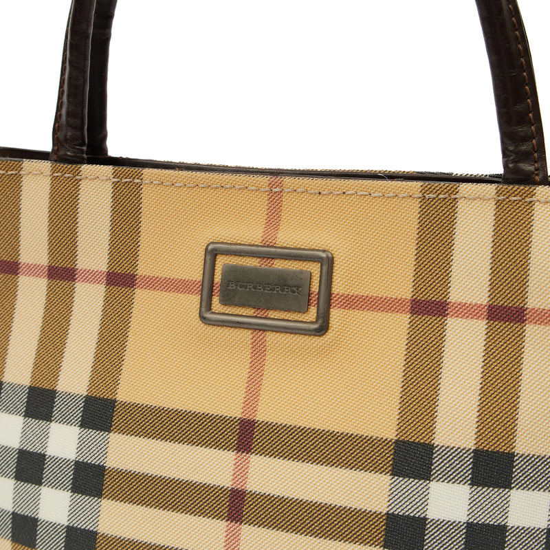 Picture of Burberry Tote Check Tote in Brown, Leather