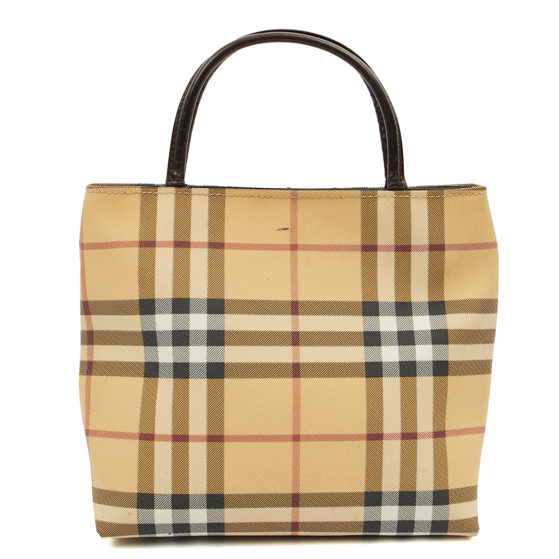 Picture of Burberry Tote Check Tote in Brown, Leather