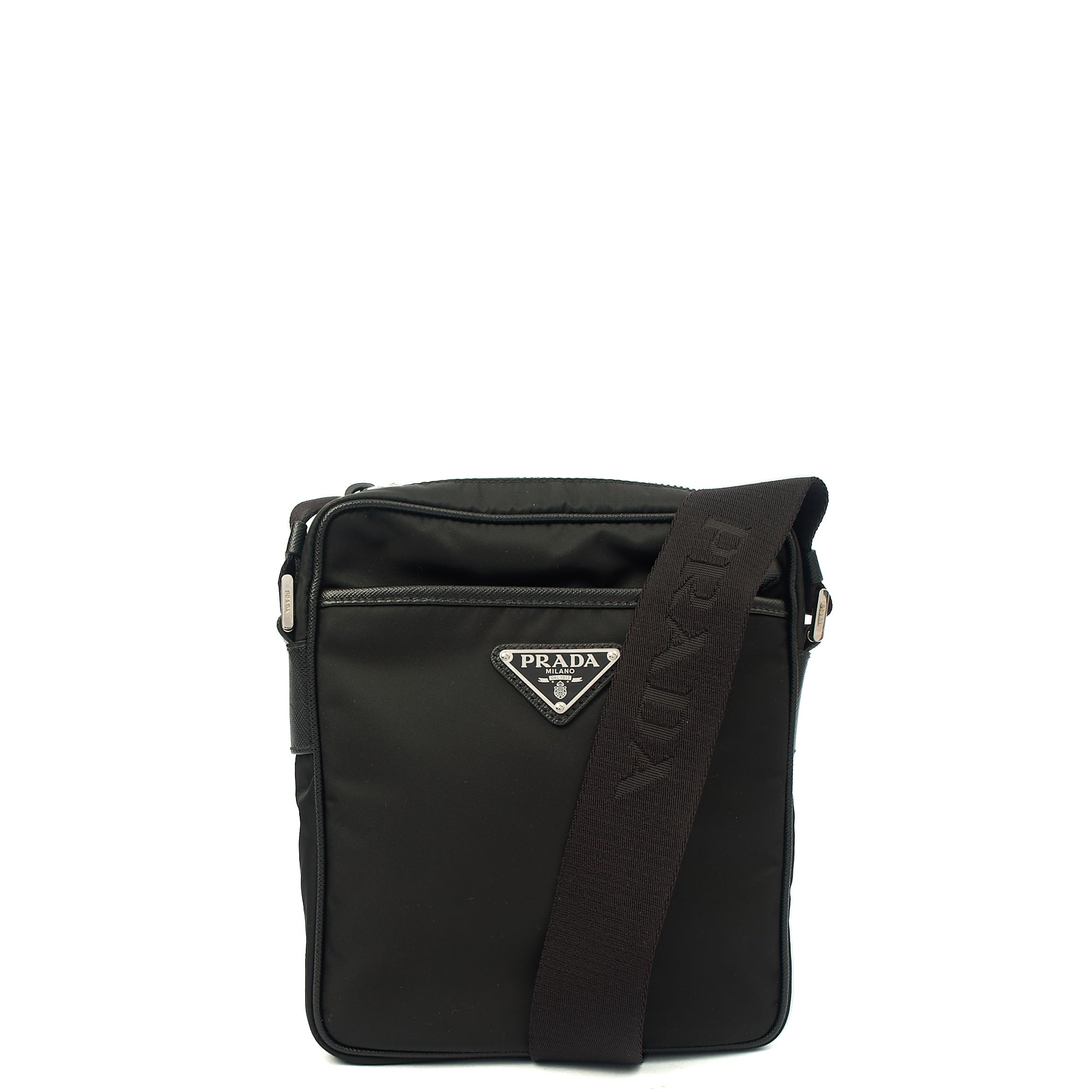 Prada Cross Body Nylon Cross Body Bag in Black, Nylon | The