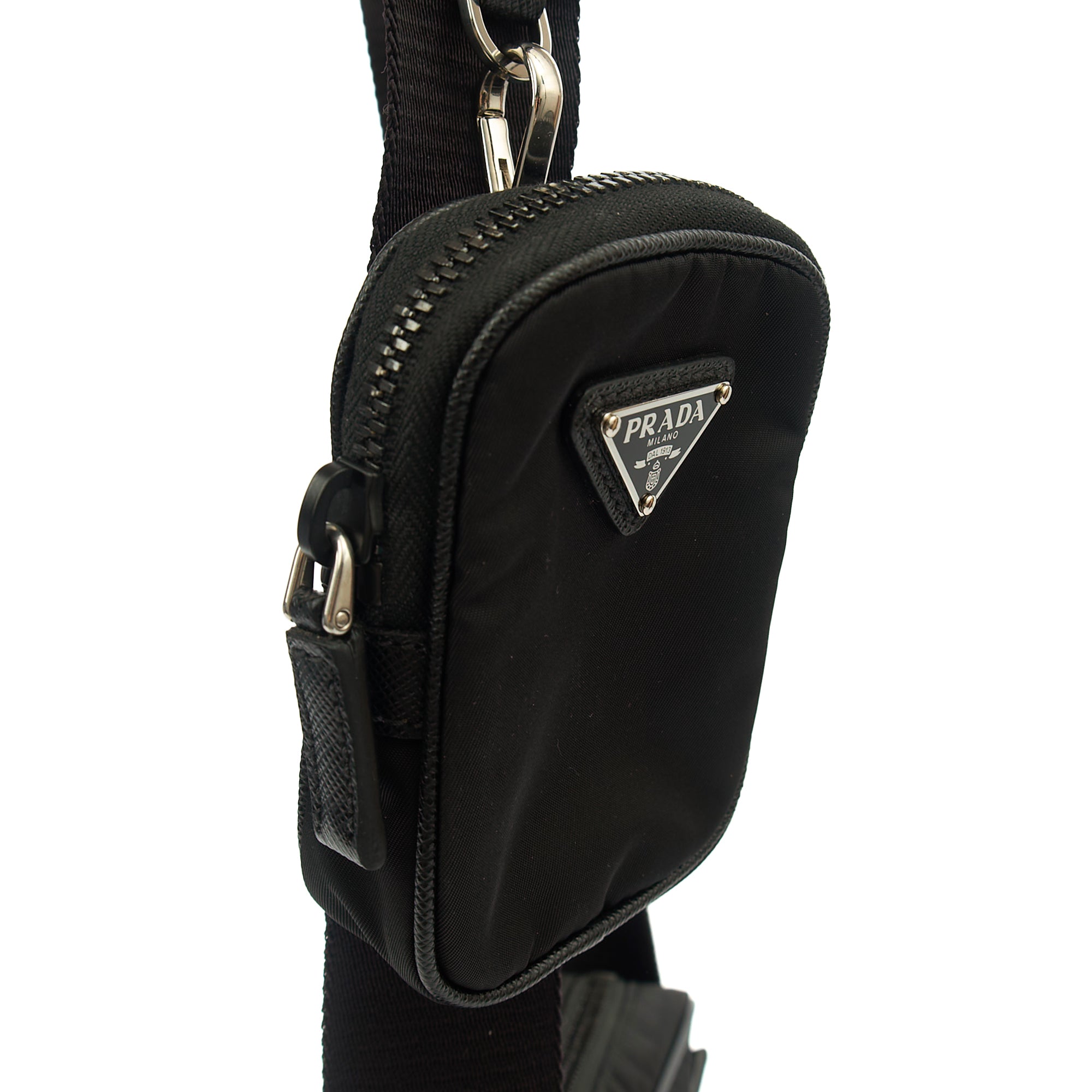 Prada Cross Body Nylon Cross Body Bag in Black, Nylon | The