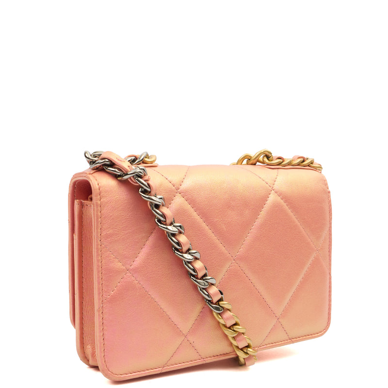 Chanel Cross Body Chanel 19 Wallet On Chain in Pink, Calfskin Leather