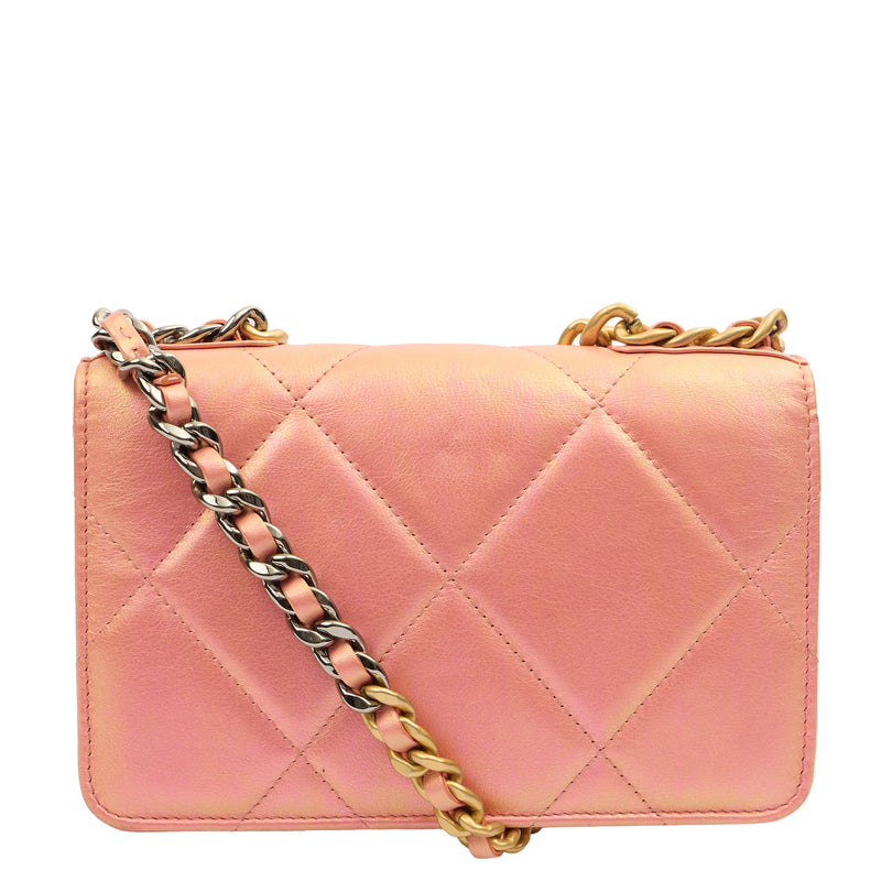 Chanel Cross Body Chanel 19 Wallet On Chain in Pink, Calfskin Leather
