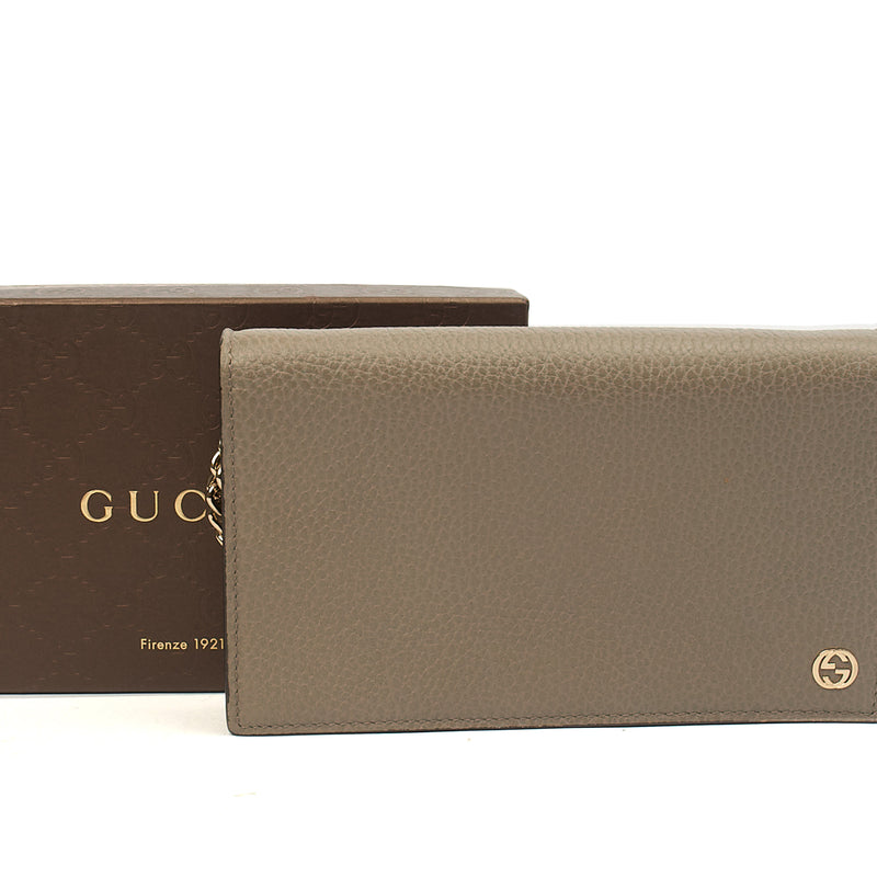 Picture of Gucci Cross Body Dollar Interlocking GG Wallet On Chain in Grey, Leather