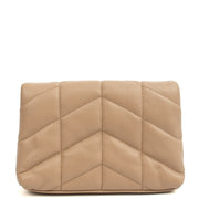 Picture of Saint Laurent Cosmetic Bag Puffer Pouch - Small in Neutral, Leather