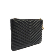 Picture of Saint Laurent Clutch Monogram Pouch A5 in Taupe, Leather