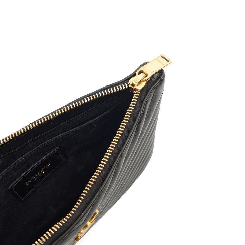 Picture of Saint Laurent Clutch Monogram Pouch A5 in Taupe, Leather