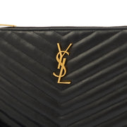 Picture of Saint Laurent Clutch Monogram Pouch A5 in Taupe, Leather
