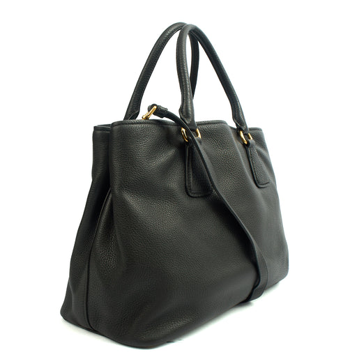Picture of Prada Tote Vitello Daino Tote in Black, Calfskin