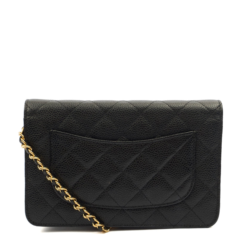 Picture of Chanel Cross Body Wallet on Chain in Black, Caviar Leather
