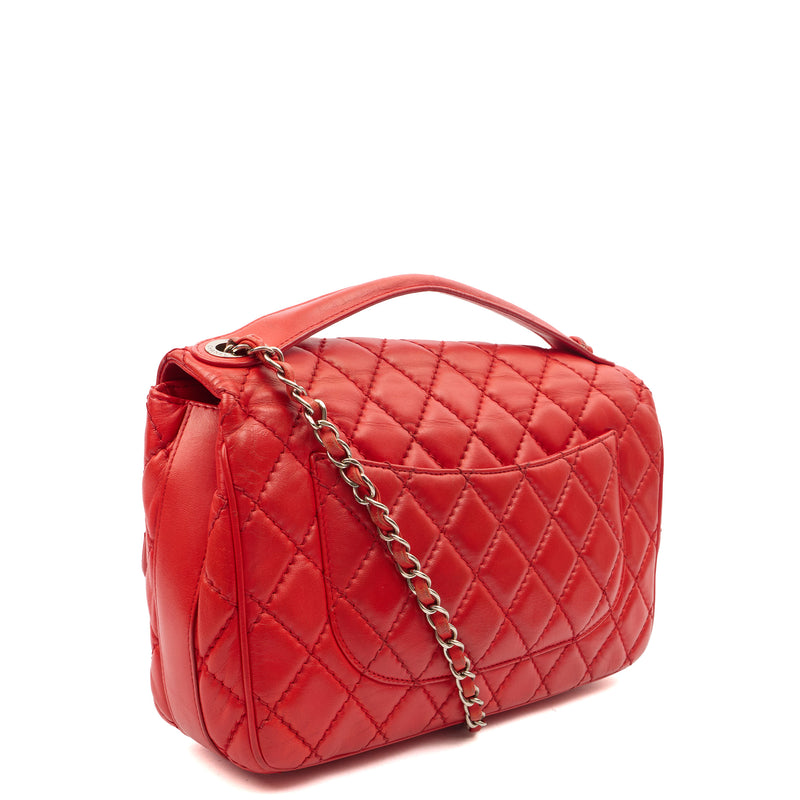 Picture of Chanel Shoulder Bag Carry Around Flap Bag in Red, Calfskin Leather