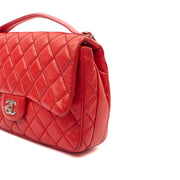 Picture of Chanel Shoulder Bag Carry Around Flap Bag in Red, Calfskin Leather