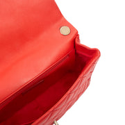 Picture of Chanel Shoulder Bag Carry Around Flap Bag in Red, Calfskin Leather