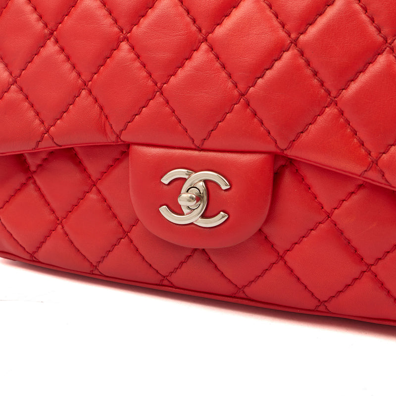Picture of Chanel Shoulder Bag Carry Around Flap Bag in Red, Calfskin Leather