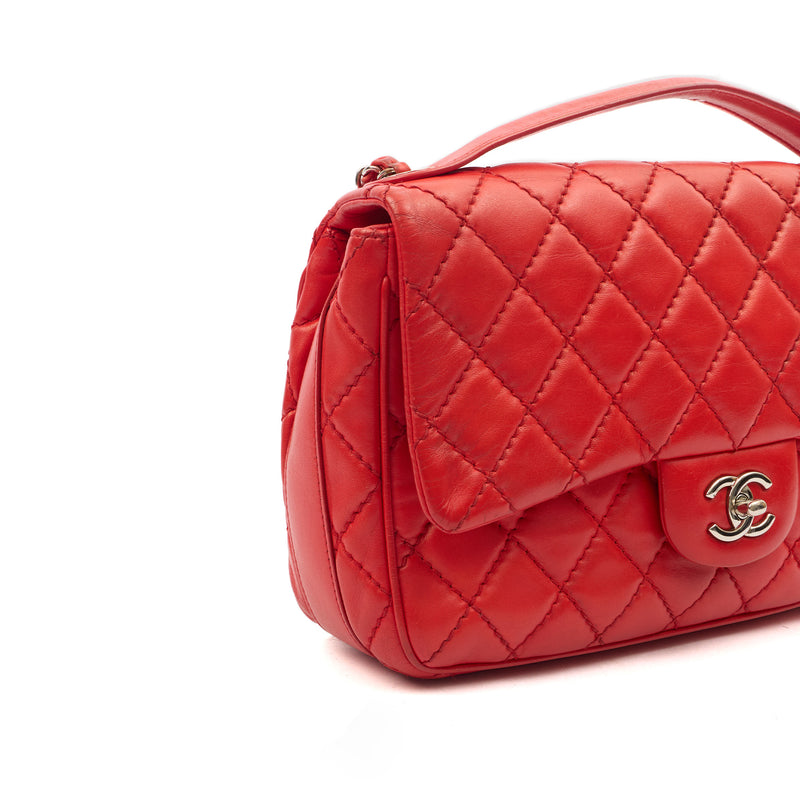 Picture of Chanel Shoulder Bag Carry Around Flap Bag in Red, Calfskin Leather
