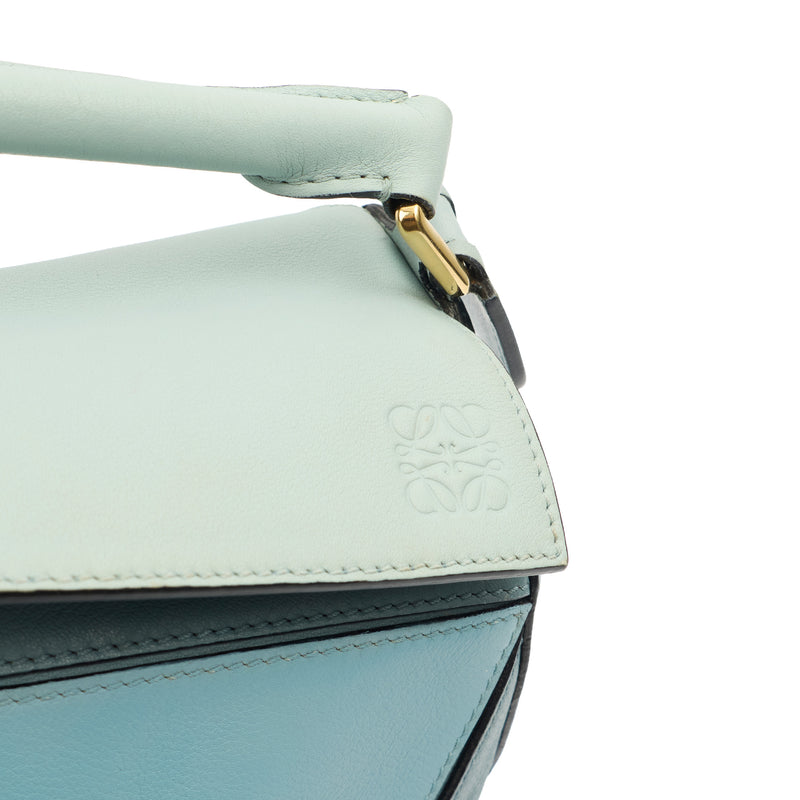 Picture of Loewe Cross Body Puzzle - Medium in Blue, Leather