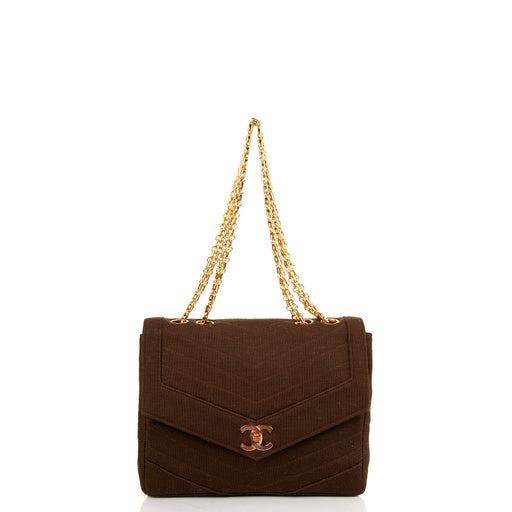 Picture of Chanel Shoulder Bag Vintage Flap Bag  in Green, Fabric