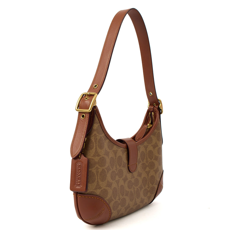 Picture of Coach Shoulder Bag Hampton Hobo Bag in Brown, Leather