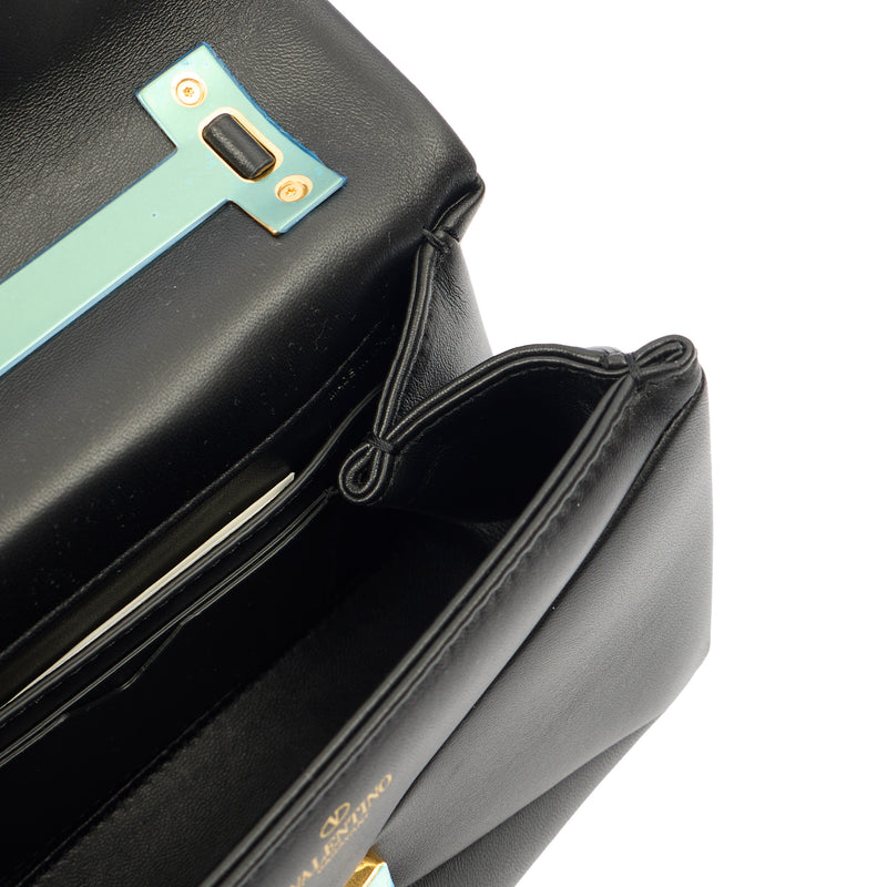 Picture of Valentino Top Handle Roman Stud The Handle Bag - Small in Black, Calfskin
