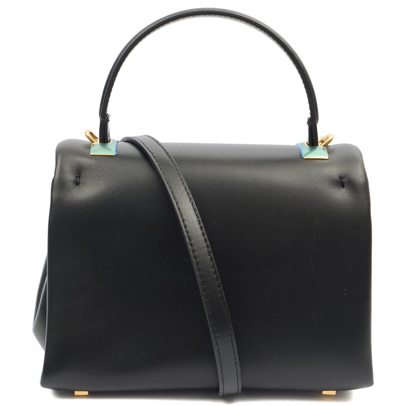 Picture of Valentino Top Handle Roman Stud The Handle Bag - Small in Black, Calfskin