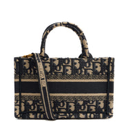 Picture of Christian Dior Mini Bag Book Tote- Mini  in Blue, Dior Oblique Embroidery
