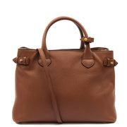 Picture of Burberry Tote Banner - Medium in Brown, Leather