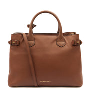 Picture of Burberry Tote Banner - Medium in Brown, Leather