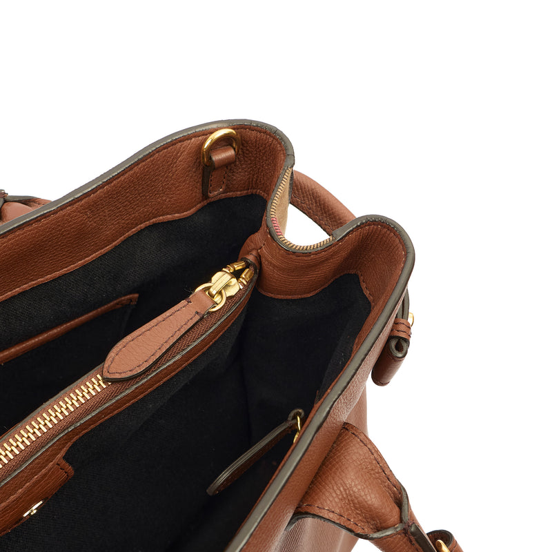 Picture of Burberry Tote Banner - Medium in Brown, Leather