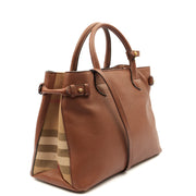 Picture of Burberry Tote Banner - Medium in Brown, Leather