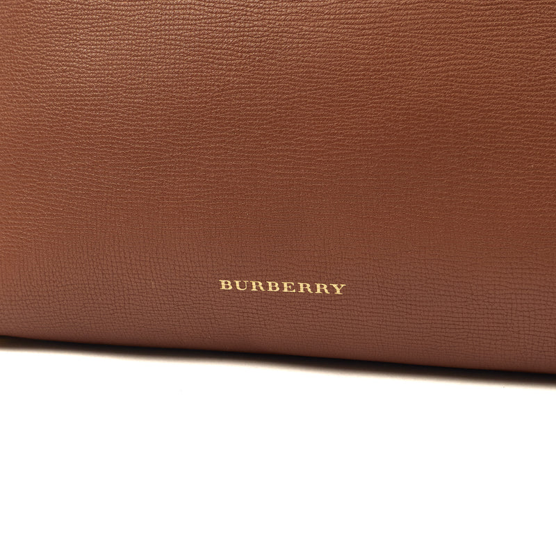 Picture of Burberry Tote Banner - Medium in Brown, Leather