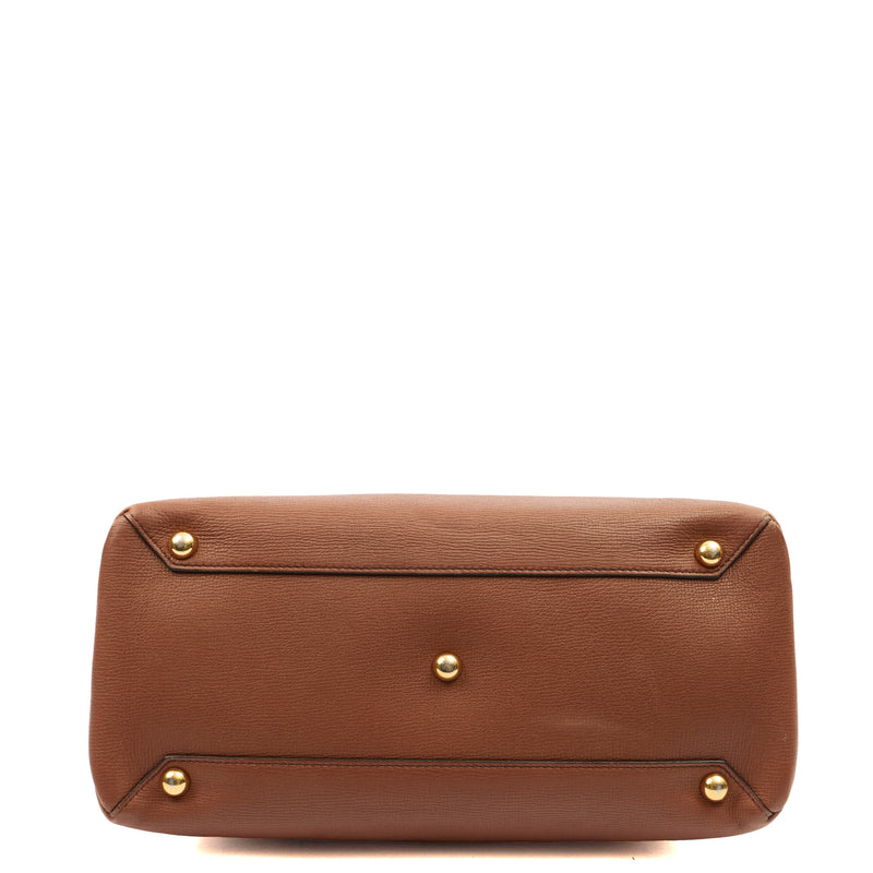 Picture of Burberry Tote Banner - Medium in Brown, Leather