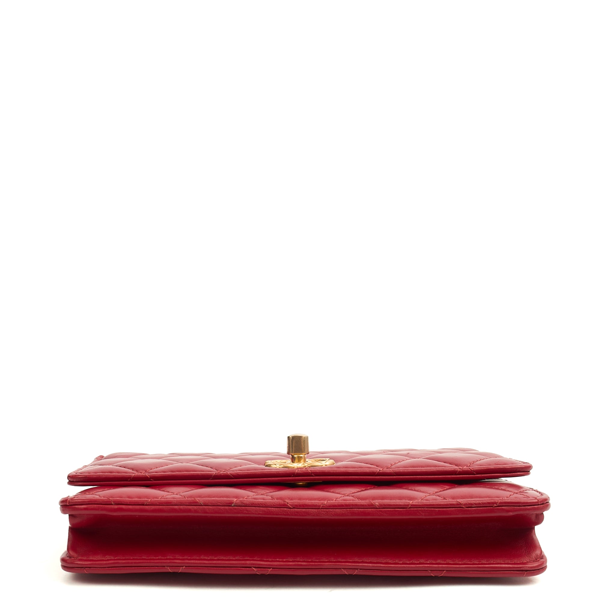 Chanel Cross Body Pearl Crush Wallet on Chain in Red, Lambskin