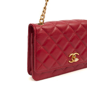 Picture of Chanel Cross Body Pearl Crush Wallet on Chain in Red, Lambskin Leather