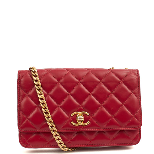 Picture of Chanel Cross Body Pearl Crush Wallet on Chain in Red, Lambskin Leather
