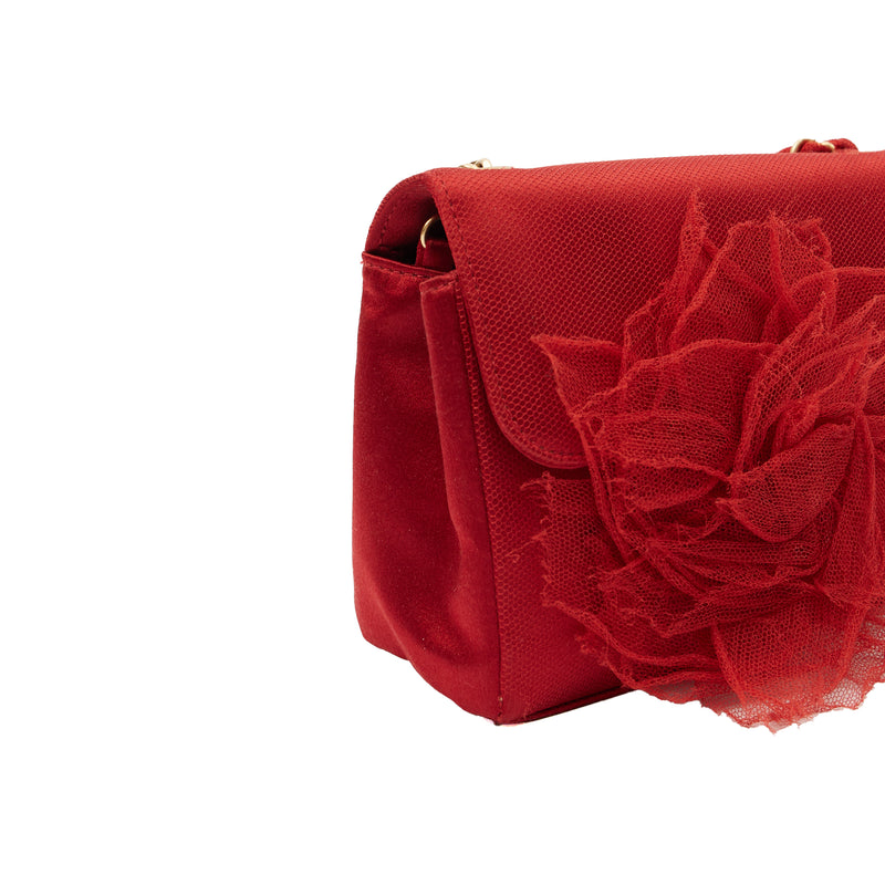 Picture of Chanel Mini Bag Camellia Clutch in Red, Fabric