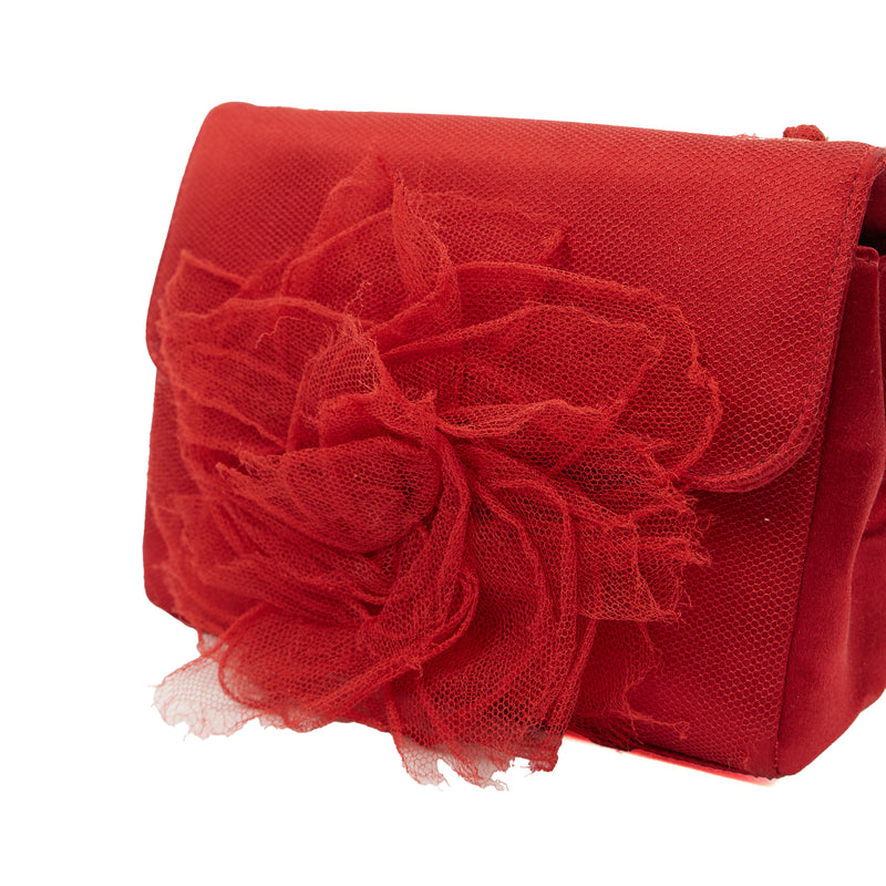 Picture of Chanel Mini Bag Camellia Clutch in Red, Fabric