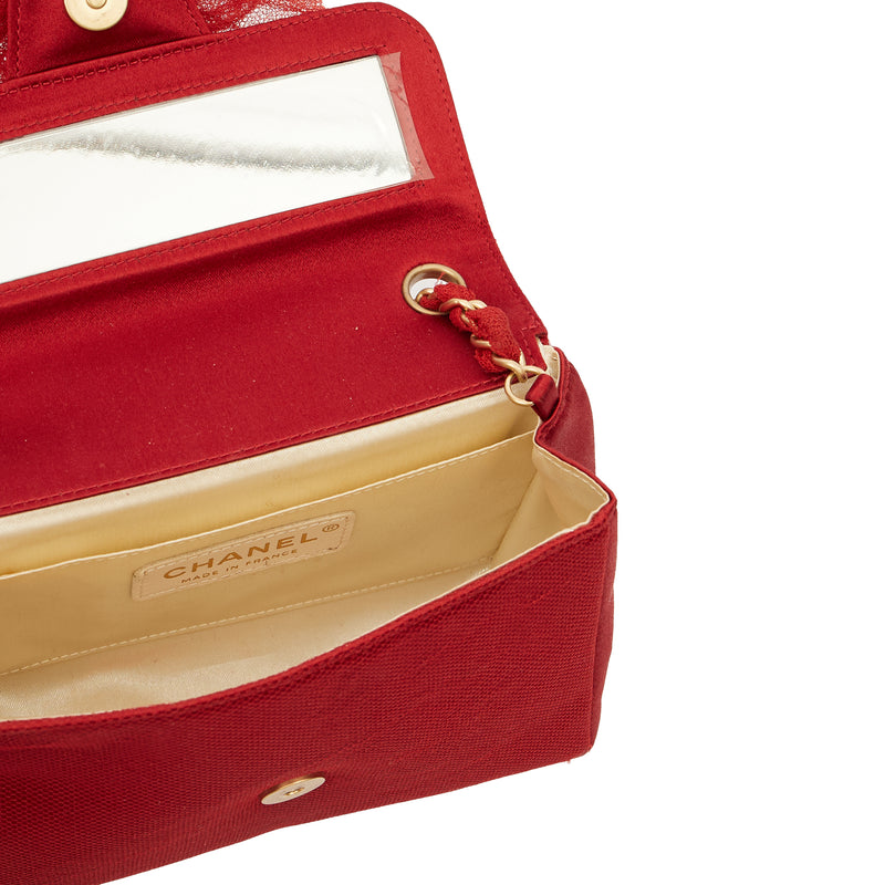 Picture of Chanel Mini Bag Camellia Clutch in Red, Fabric