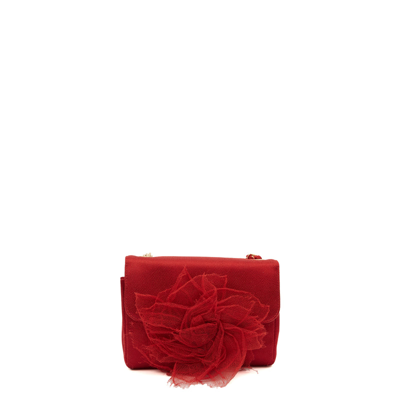 Picture of Chanel Mini Bag Camellia Clutch in Red, Fabric
