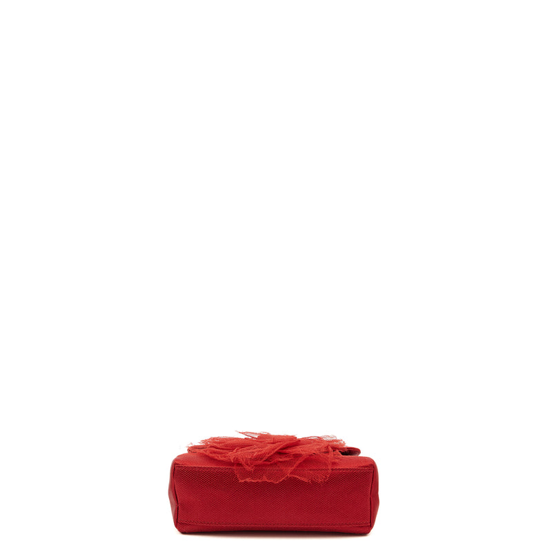 Picture of Chanel Mini Bag Camellia Clutch in Red, Fabric