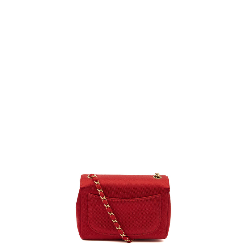 Picture of Chanel Mini Bag Camellia Clutch in Red, Fabric