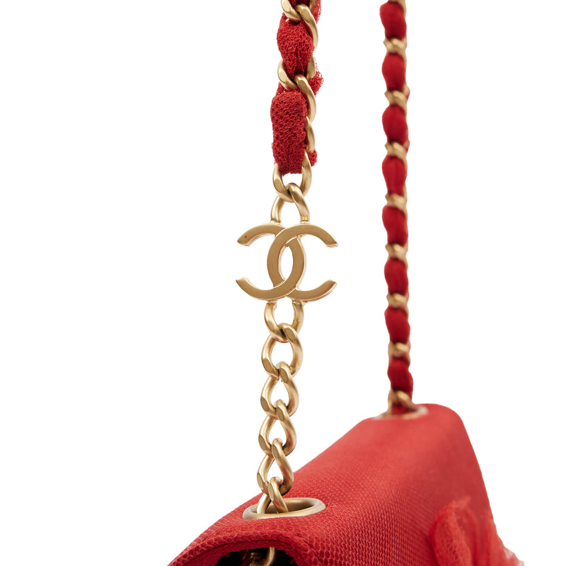 Picture of Chanel Mini Bag Camellia Clutch in Red, Fabric