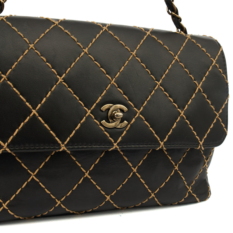 Picture of Chanel Shoulder Bag Wildstitch Flap Bag in Black, Leather