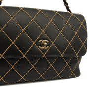Picture of Chanel Shoulder Bag Wildstitch Flap Bag in Black, Leather
