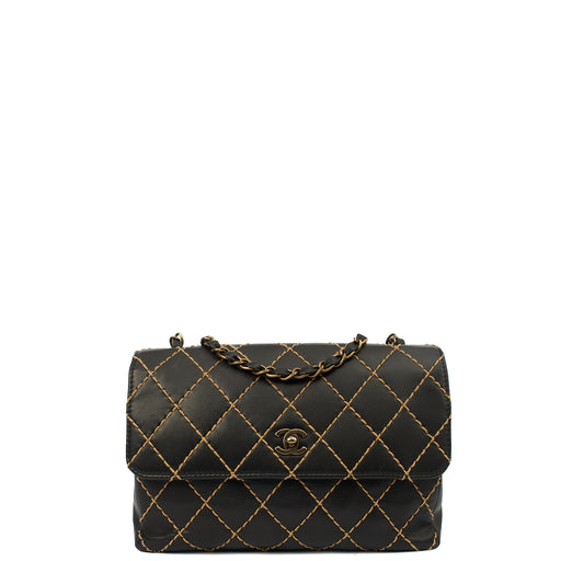 Picture of Chanel Shoulder Bag Wildstitch Flap Bag in Black, Leather