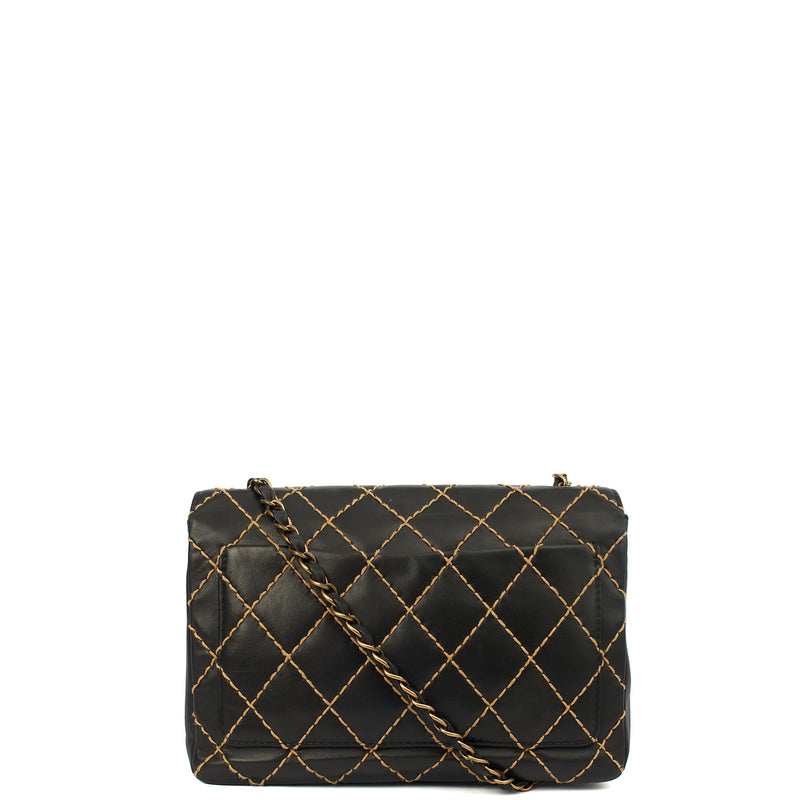 Picture of Chanel Shoulder Bag Wildstitch Flap Bag in Black, Leather