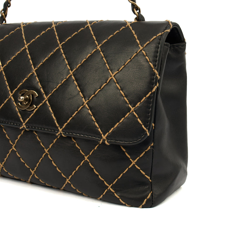 Picture of Chanel Shoulder Bag Wildstitch Flap Bag in Black, Leather