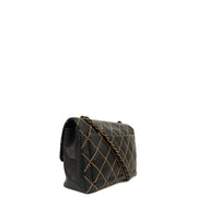 Picture of Chanel Shoulder Bag Wildstitch Flap Bag in Black, Leather