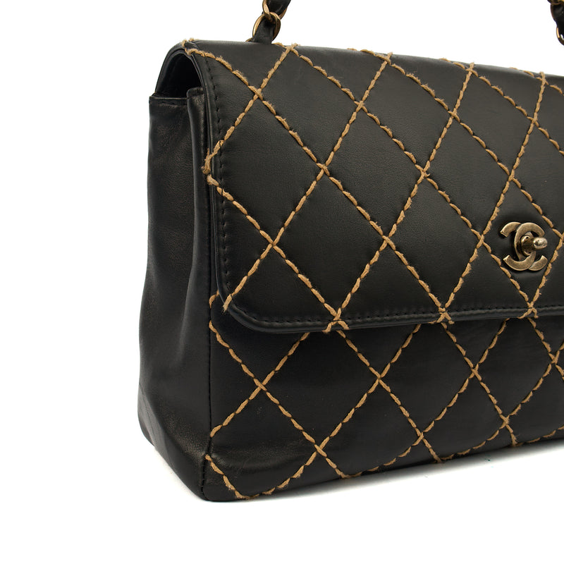 Picture of Chanel Shoulder Bag Wildstitch Flap Bag in Black, Leather